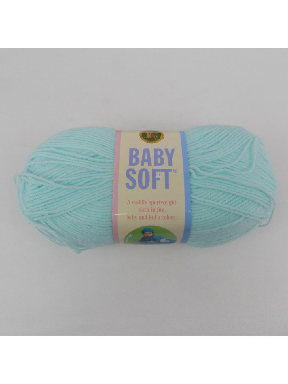 Baby Soft Sportweight Yarn Pastel Green 156 Lot 31672 5 ozs 459 Yards Lion Brand